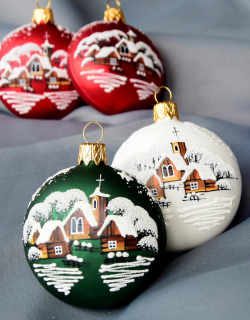 Sada vánočních medailonů VÍSKA 6 ks (více barevných variant)